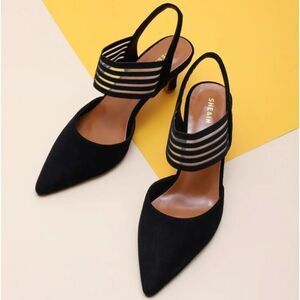 Shein Point Toe Ankle Strap Stiletto Heels Size‎ 8 BLK NWT in Box